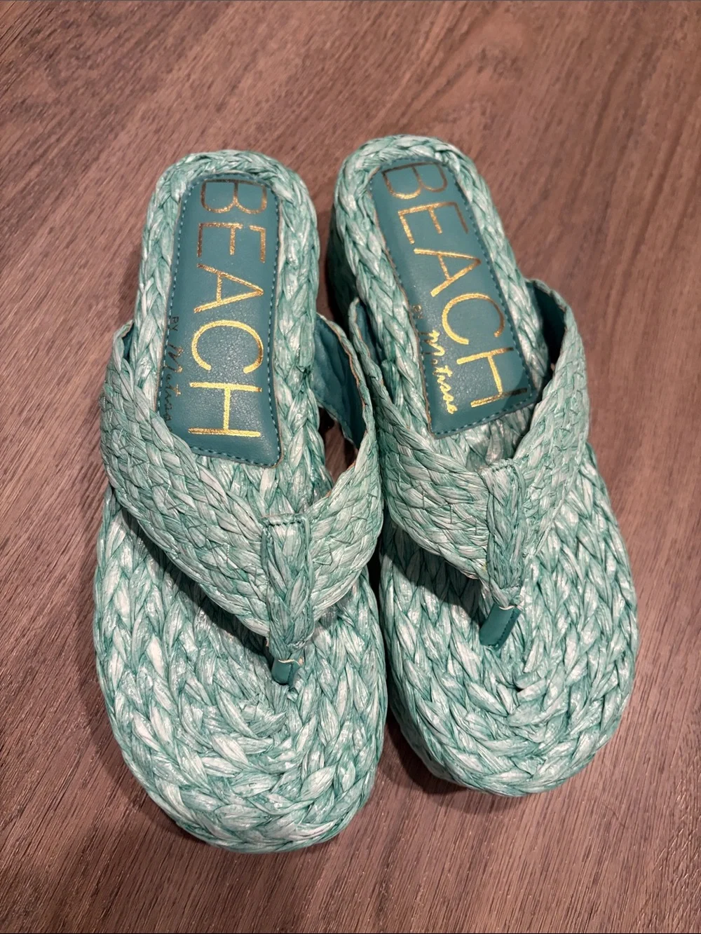 BEACH Slip-On Espadrille Sandals in Mint Green